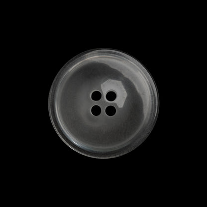 Plastic 4-Hole Button Made in Italy - 36L/23mm - Clear White