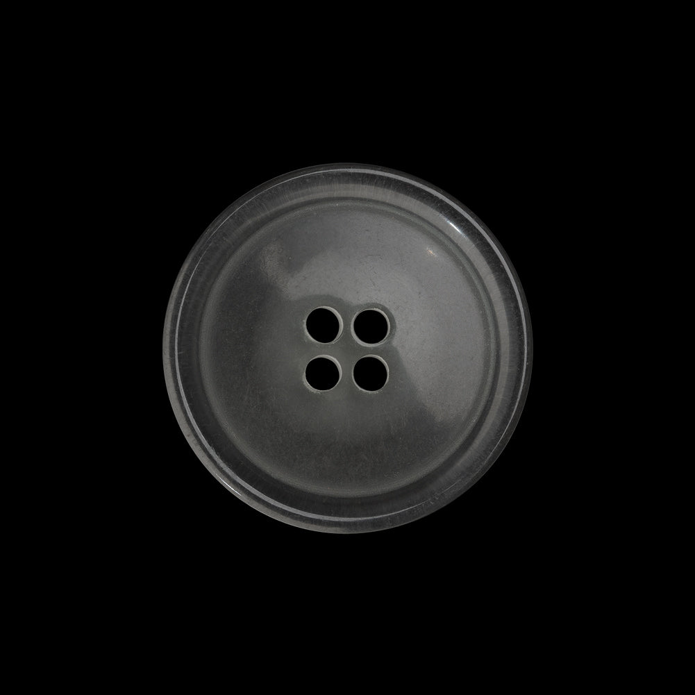 Plastic 4-Hole Button Made in Italy - 36L/23mm - Clear White
