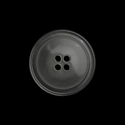 Plastic 4-Hole Button Made in Italy - 36L/23mm - Clear White