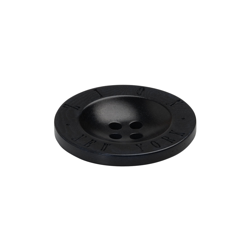 Plastic 4-Hole Button - 38L/24mm - Midnight Designer Logo Rim - Folded