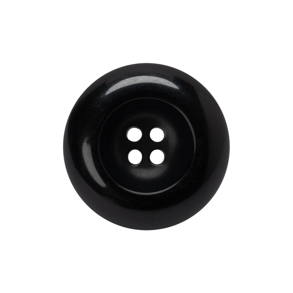 Plastic 4-Hole Button - 38L/24mm - Black Deep Well