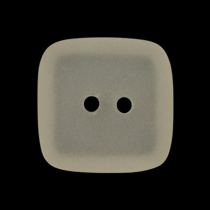 Square Plastic 2-Hole Button - 40L/25.5mm - Frosted Translucent Off White