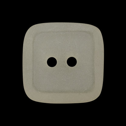 Square Plastic 2-Hole Button - 40L/25.5mm - Frosted Translucent Off White