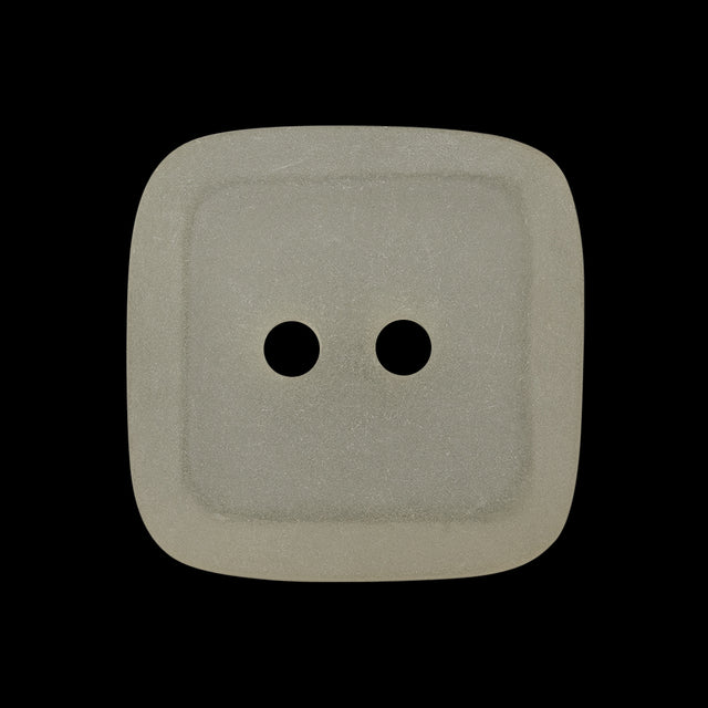 Square Plastic 2-Hole Button - 40L/25.5mm - Frosted Translucent Off White