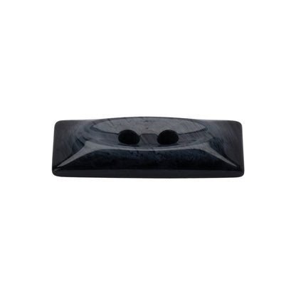 Rectangular Plastic 2-Hole Button - 40L/25.5mm - Navy Blue Swirls