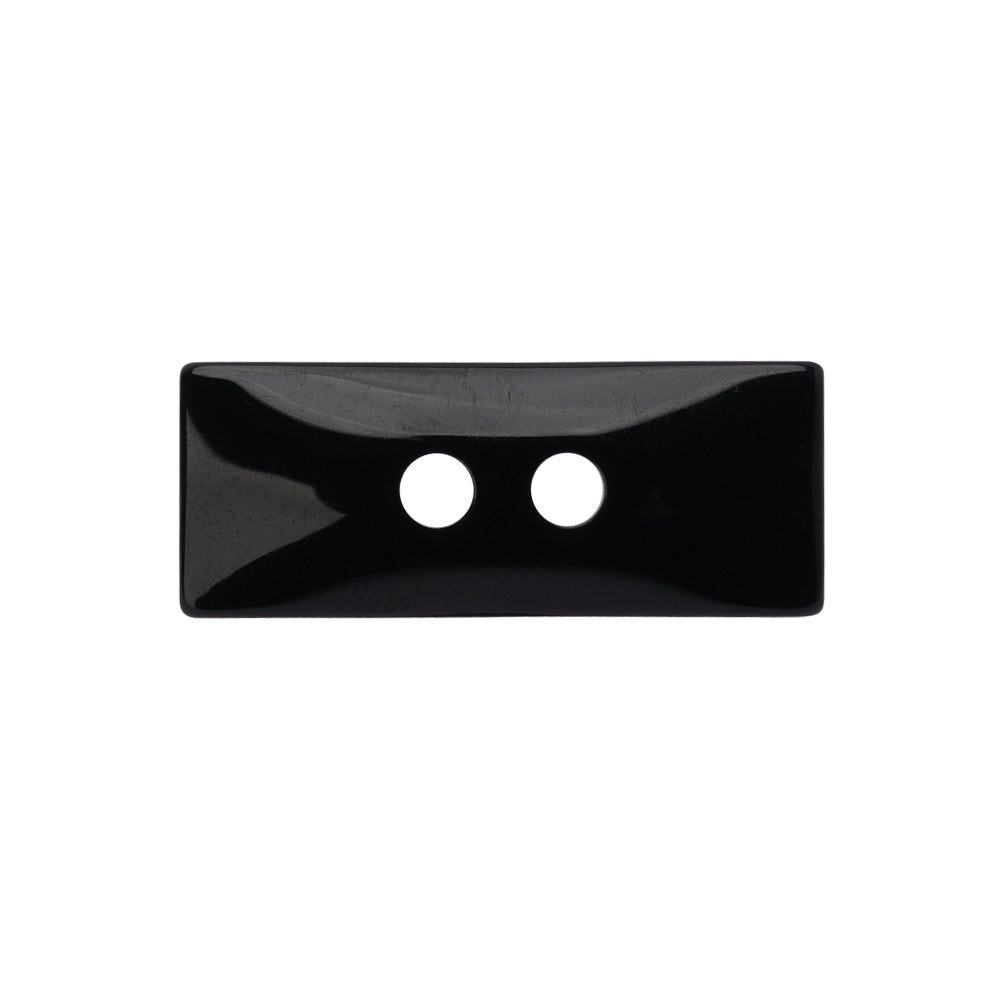 Rectangular Plastic 2-Hole Button - 40L/25.5mm - Navy Blue Swirls - Detail