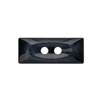 Rectangular Plastic 2-Hole Button - 40L/25.5mm - Navy Blue Swirls