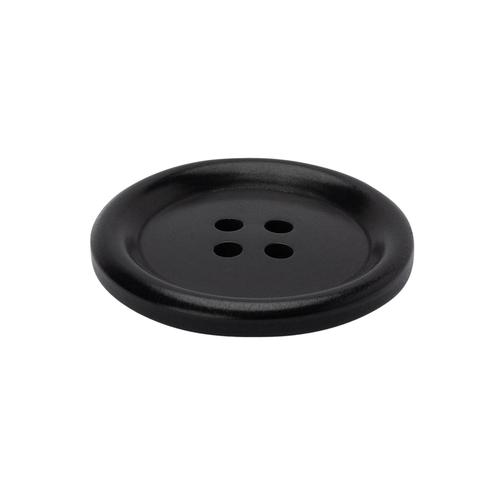 Plastic 4-Hole Button - 40L/25.5mm - Black - Folded