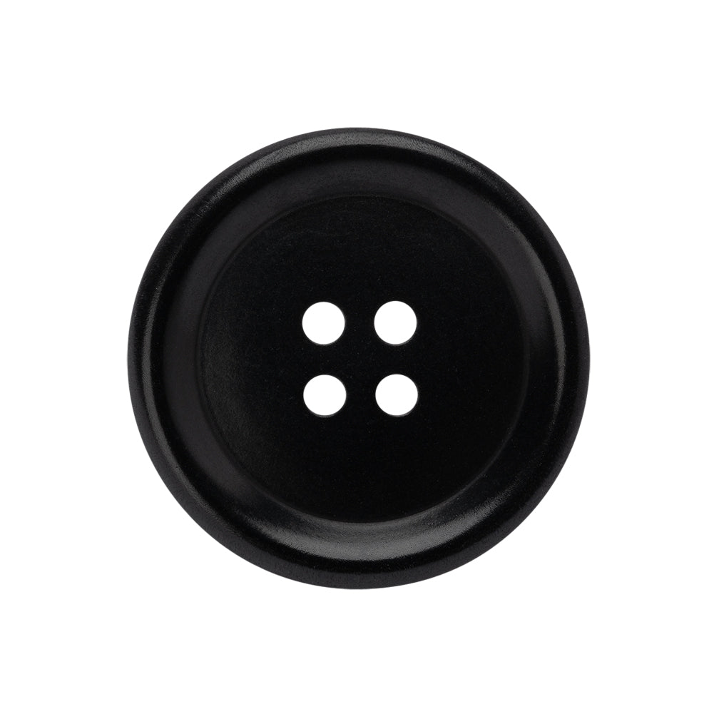 Plastic 4-Hole Button - 40L/25.5mm - Black