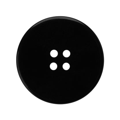 Plastic 4-Hole Button - 44L/28mm - Black Half Dome