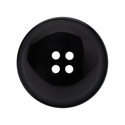 Plastic 4-Hole Button - 44L/28mm - Black Half Dome