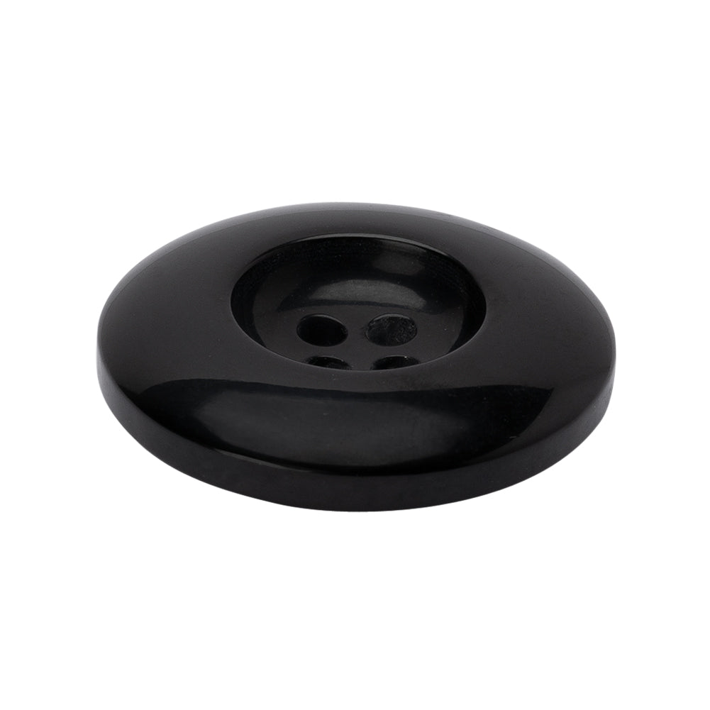 Plastic 4-Hole Button - 44L/28mm - Black Ink Well - Folded