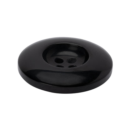 Plastic 4-Hole Button - 44L/28mm - Black Ink Well