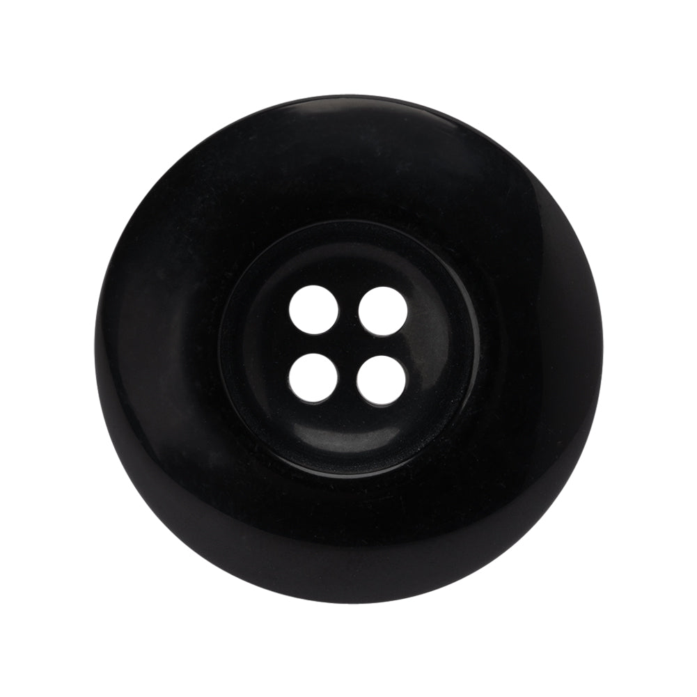 Plastic 4-Hole Button - 44L/28mm - Black Ink Well