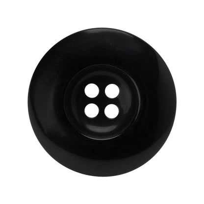Plastic 4-Hole Button - 44L/28mm - Black Ink Well
