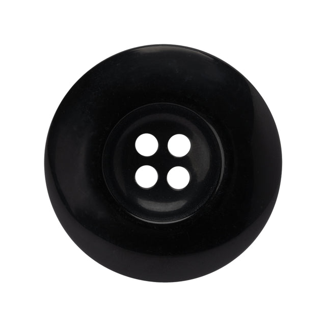 Plastic 4-Hole Button - 44L/28mm - Black Ink Well