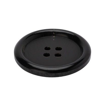 Plastic 4-Hole Button - 44L/28mm - Black Rolled Rim