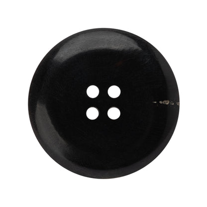 Plastic 4-Hole Button - 44L/28mm - Black Rolled Rim