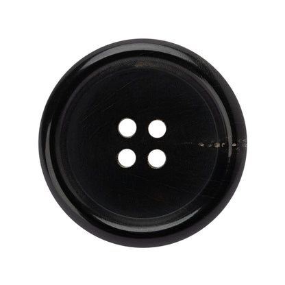 Plastic 4-Hole Button - 44L/28mm - Black Rolled Rim