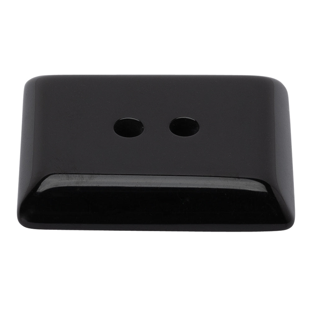 Rectangular Plastic 2-Hole Button - 60L/38mm - Black - Folded