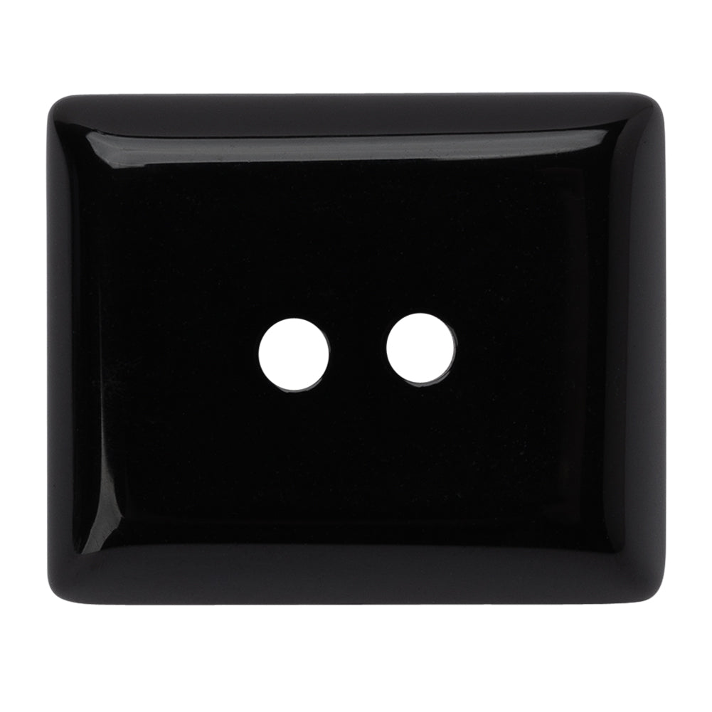 Rectangular Plastic 2-Hole Button - 60L/38mm - Black