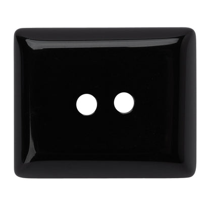 Rectangular Plastic 2-Hole Button - 60L/38mm - Black