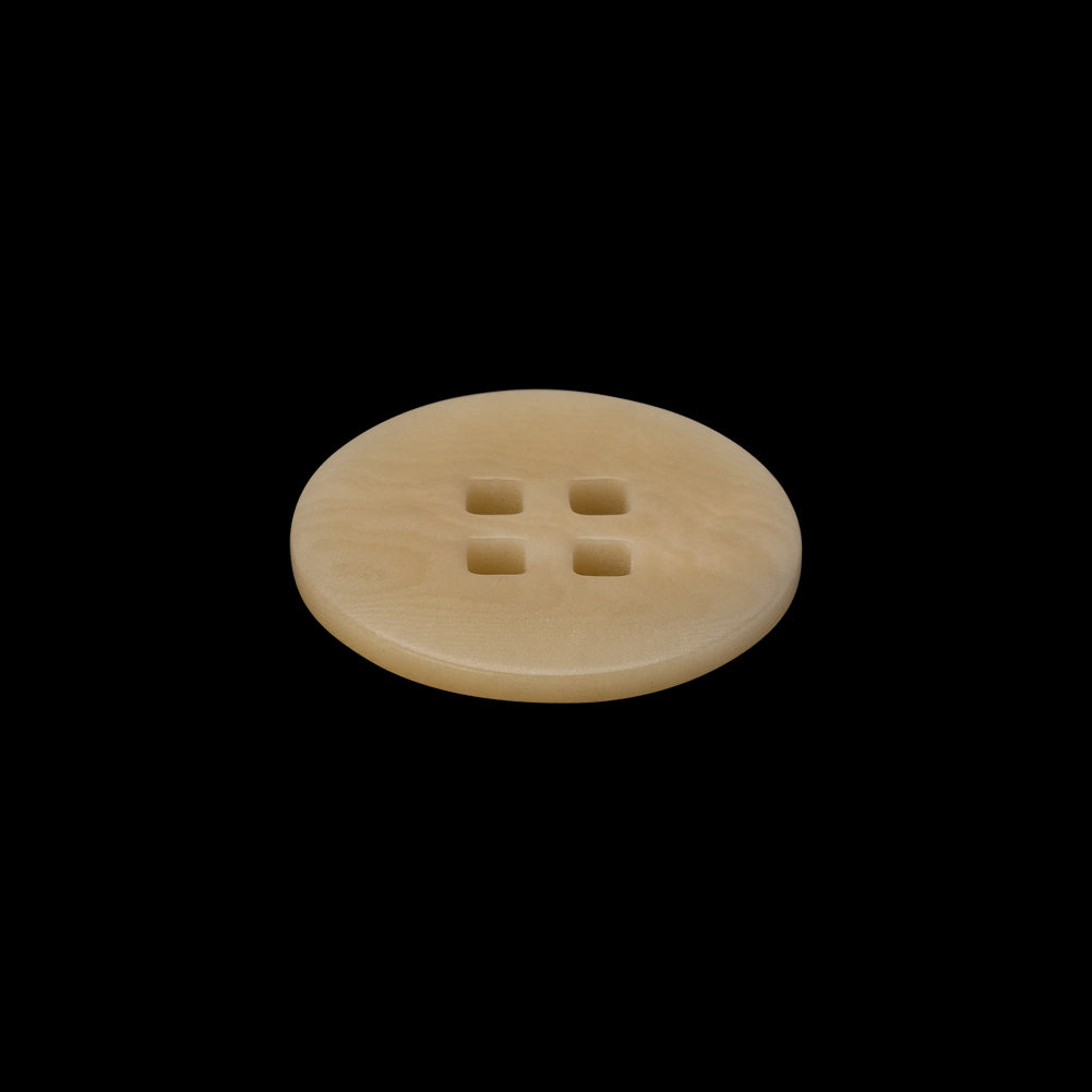 Plastic 4-Hole Button - 32L/20mm - Beige Subtle Marbling with Square Holes - Folded
