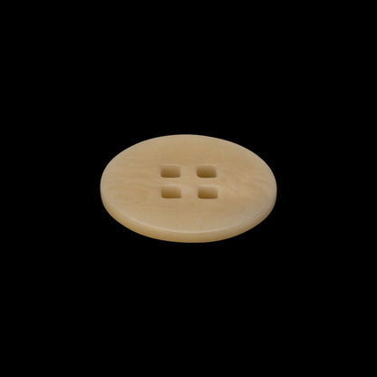 Plastic 4-Hole Button - 32L/20mm - Beige Subtle Marbling with Square Holes