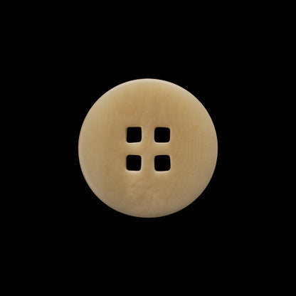 Plastic 4-Hole Button - 32L/20mm - Beige Subtle Marbling with Square Holes