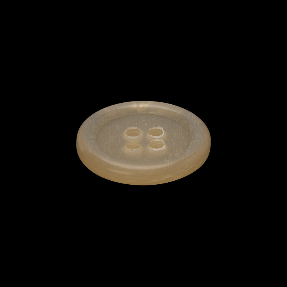 Plastic 4-Hole Button - 32L/20mm - Translucent Beige Rolled Rim - Folded