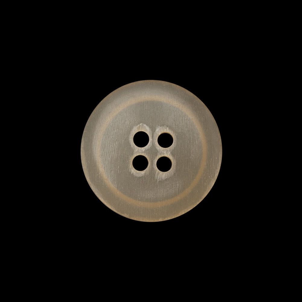 Plastic 4-Hole Button - 32L/20mm - Translucent Beige Rolled Rim - Detail