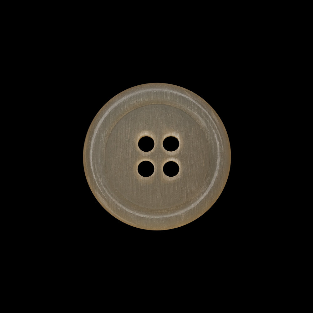 Plastic 4-Hole Button - 32L/20mm - Translucent Beige Rolled Rim