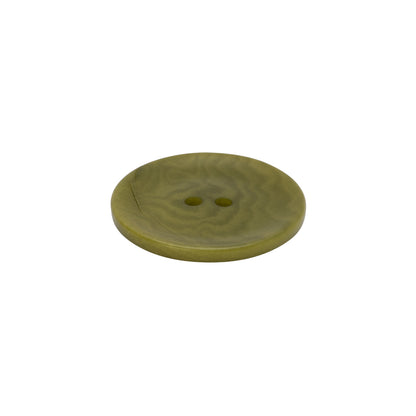 Plastic 4-Hole Button - 32L/20mm - Olive Green Swirls Platter Shaped