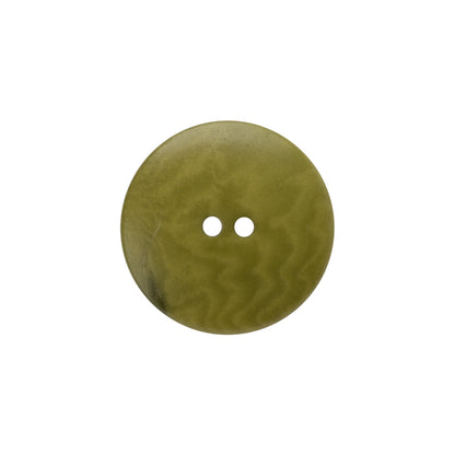 Plastic 4-Hole Button - 32L/20mm - Olive Green Swirls Platter Shaped