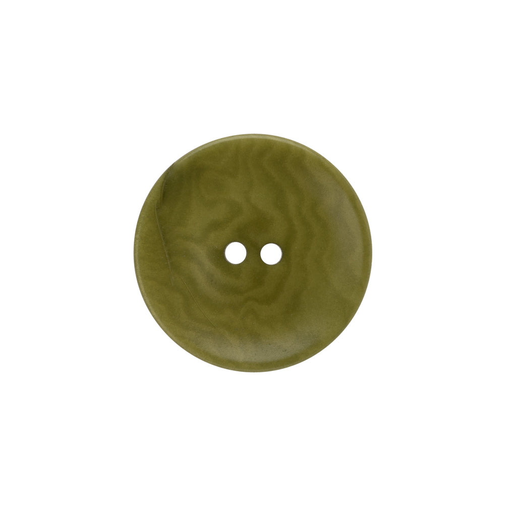 Plastic 4-Hole Button - 32L/20mm - Olive Green Swirls Platter Shaped