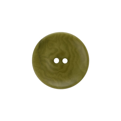 Plastic 4-Hole Button - 32L/20mm - Olive Green Swirls Platter Shaped
