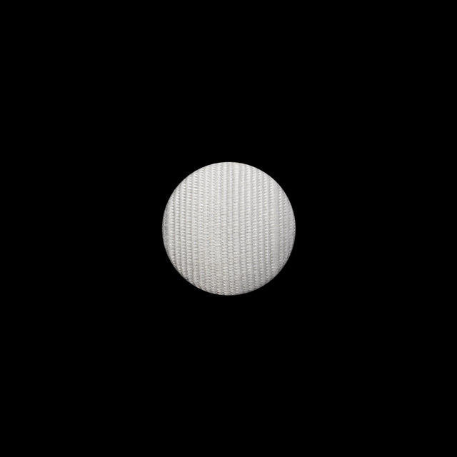 Fabric Covered Sew On Button - 18L/11.5mm - White Ribbed Ottoman Fabric