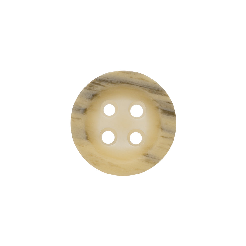 Plastic 4-Hole Button - 28L/18mm - Beige and Gray Striated