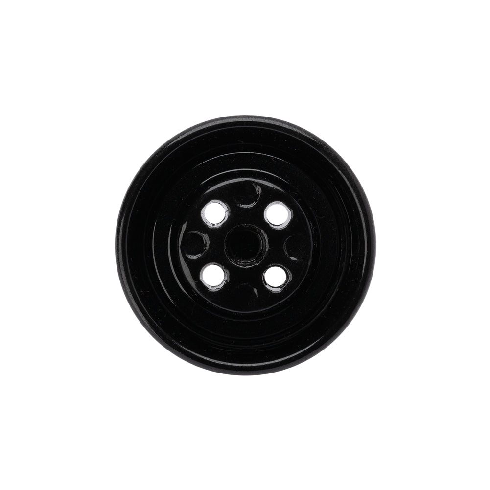 Metal 4-Hole Button - 36L/23mm - Black Enamel Coated - Detail