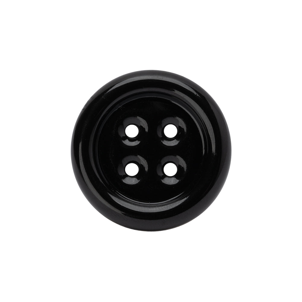 Metal 4-Hole Button - 36L/23mm - Black Enamel Coated