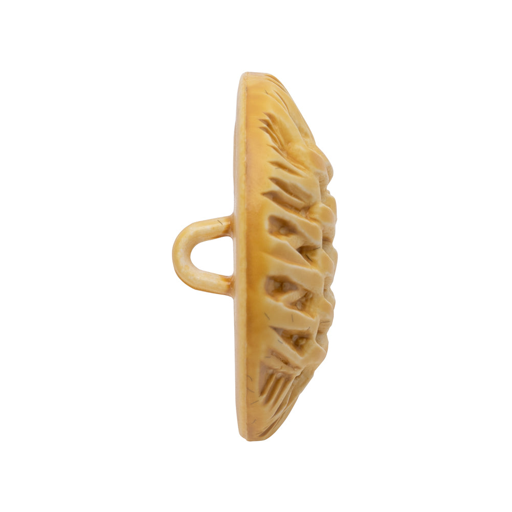 Plastic Shank Back Button - 44L/28mm - Mustard and Cream Basktweave - Folded
