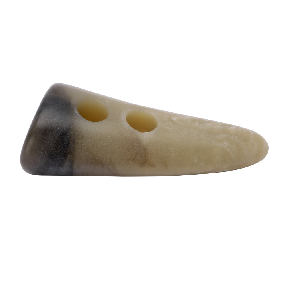 Horn 2-Hole Toggle Button - 60L/38mm - Beige and Gray Marbled - Folded