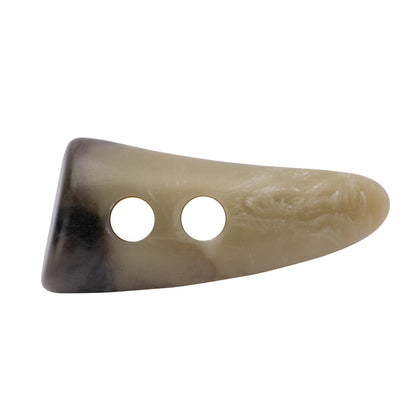 Horn 2-Hole Toggle Button - 60L/38mm - Beige and Gray Marbled