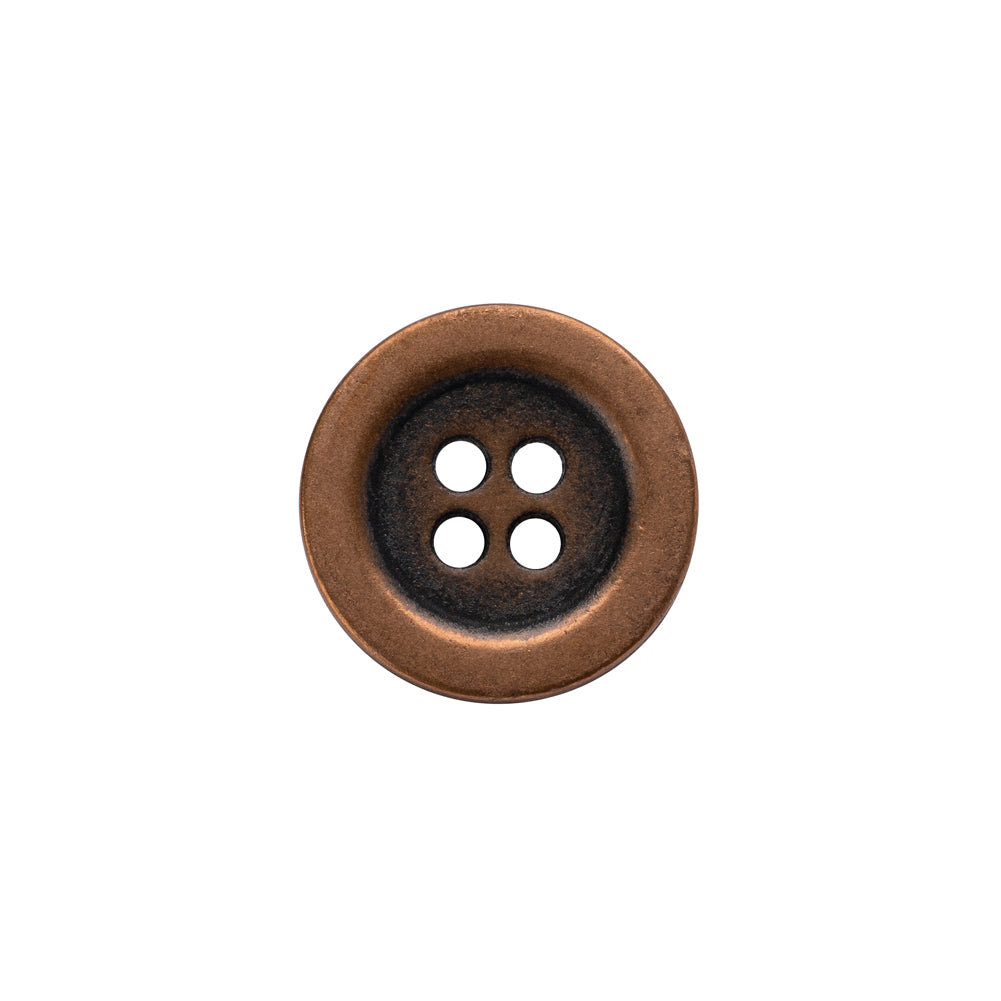 Metal 4-Hole Button - 24L/15mm - Copper