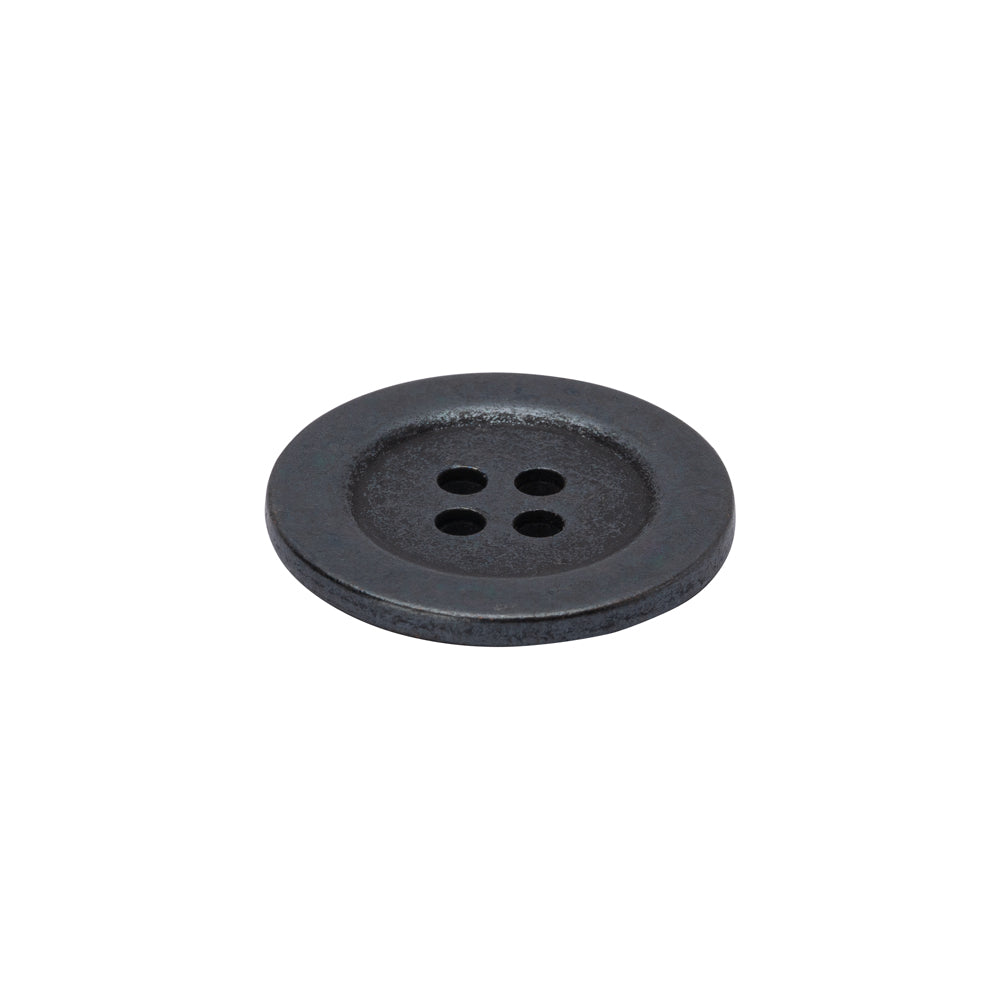 Metal 4-Hole Button - 32L/20mm - Pewter - Folded