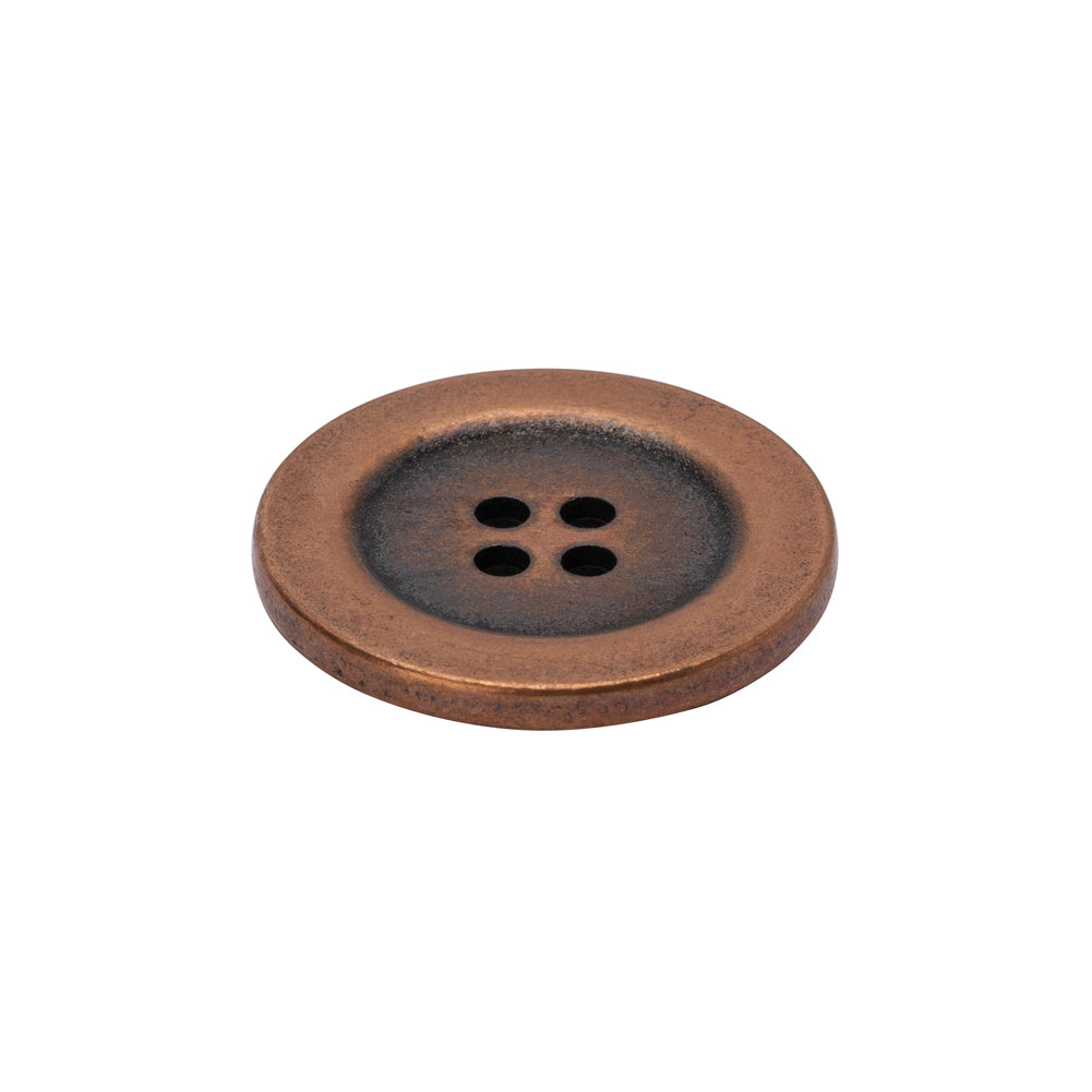 Metal 4-Hole Button - 36L/23mm - Copper - Folded