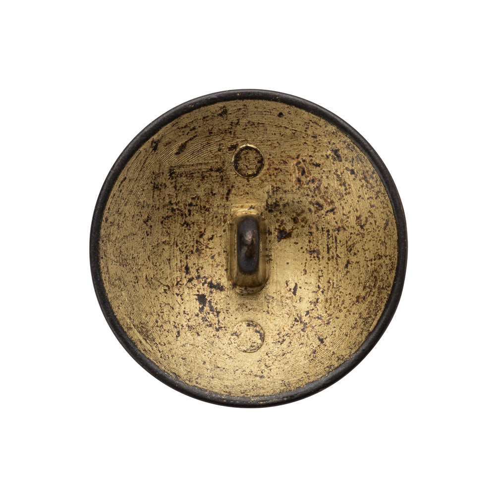 Metal Shank Back Button - 40L/25.5mm - Distressed Gold Crest - Detail