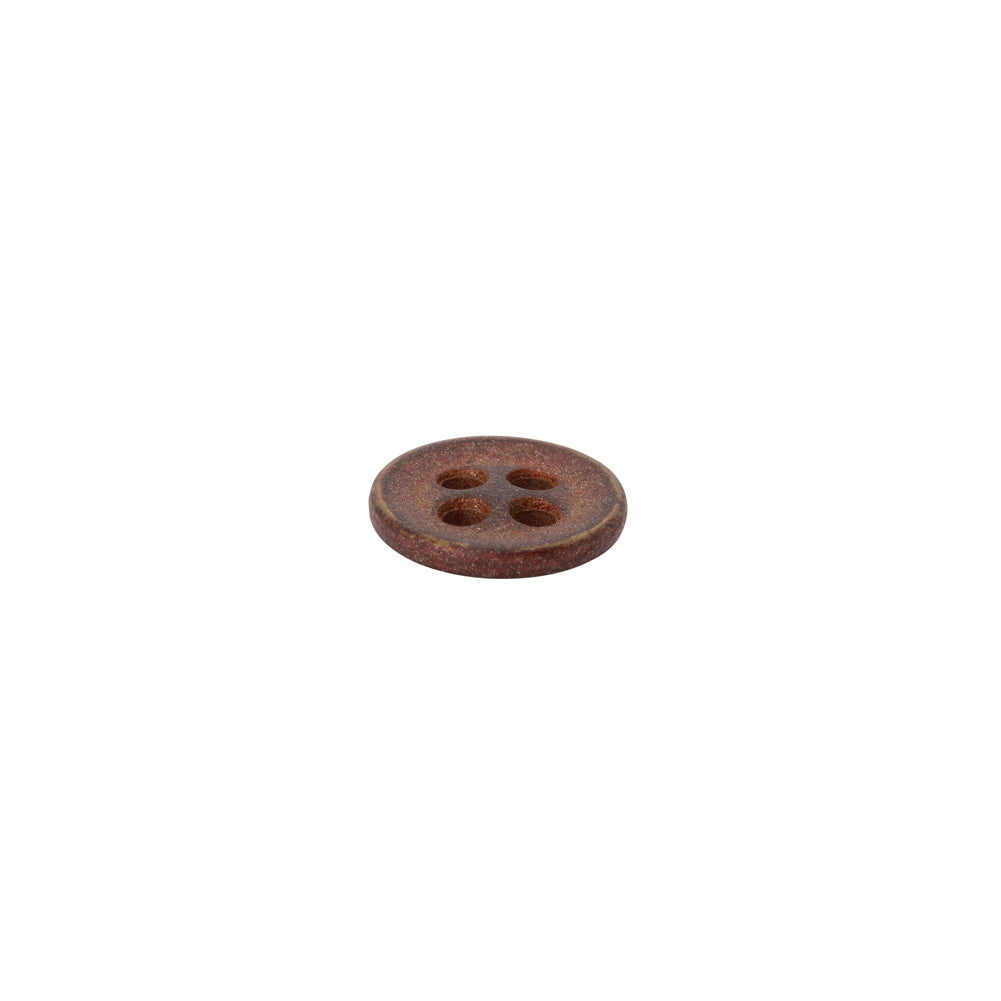 Metal 4-Hole Button - 16L/10mm - Matte Copper - Folded