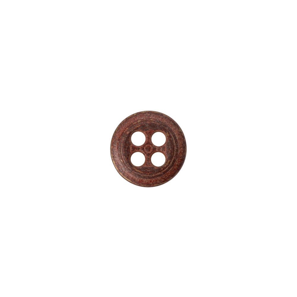 Metal 4-Hole Button - 16L/10mm - Matte Copper - Detail