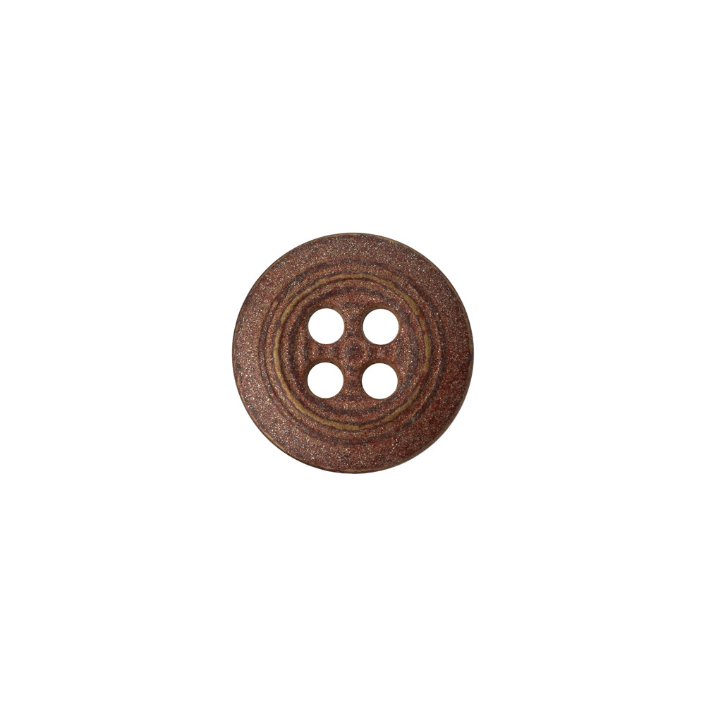 Metal 4-Hole Button - 20L/12.5mm - Matte Copper - Detail